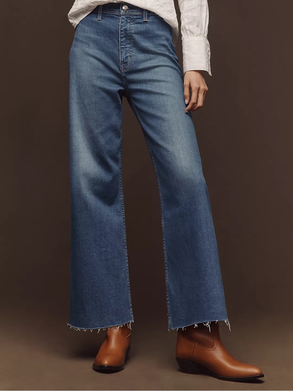 Pistola Penny High Rise Wide Leg Jeans — Medium Blue — Size 27 — NWT